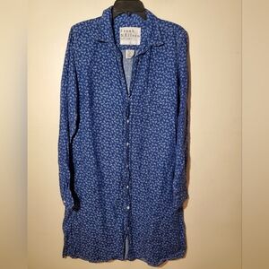 Frank & Eileen Murphy Shirt Dress Pineapple Size L 100% Linen